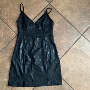Shein black snake print dress